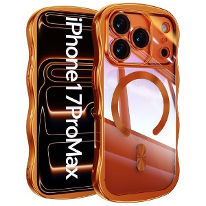 HTUTWOO for iPhone 17 Pro Max Case, Wave Frame Magnetic Phone Case, Compatible with Magsafe, Soft Electroplated Protective Cover - 1 of 4
