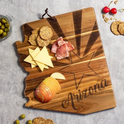 Arizona State Shaped Acacia Wood Cutting Board with Laser Engraving