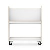 Guidecraft EdQ Rolling Book Storage Cart for Classroom: Single Sided 2-Shelf Wooden Book Display Rack on Wheels - 4 of 4