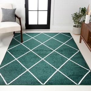 Cole Minimalist Diamond Trellis Area Rug - JONATHAN Y - 1 of 4