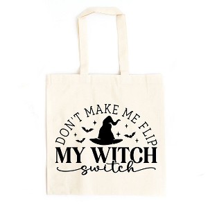 City Creek Prints Witch Switch Canvas Tote Bag - 15x16 - Natural - 1 of 2