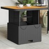 vidaXL Patio Table Black 31.5 In.x31.5 In.x28 In. Poly Rattan and Acacia Wood - 2 of 4