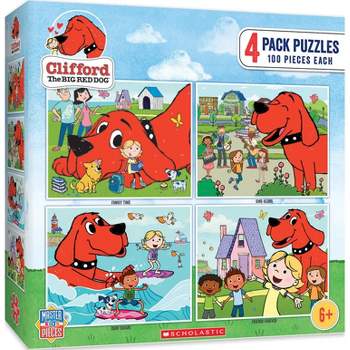 MasterPieces Kids Puzzle Set - Clifford 4-Pack 100 Piece Jigsaw Puzzles