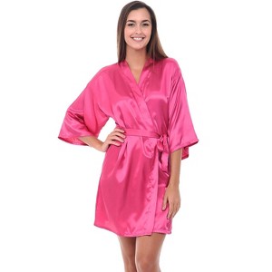 Women's Classic Satin Robe - 1 of 3