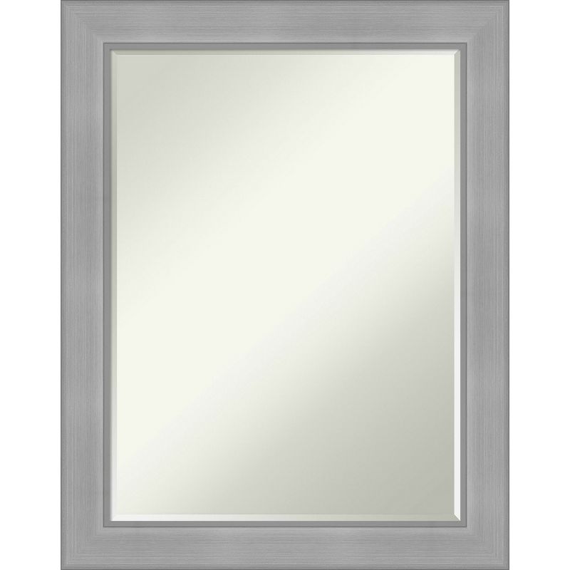 Amanti Art Vista Brushed Nickel Petite Bevel Bathroom Wall Mirror 28.25 x 22.25 in., 1 of 9