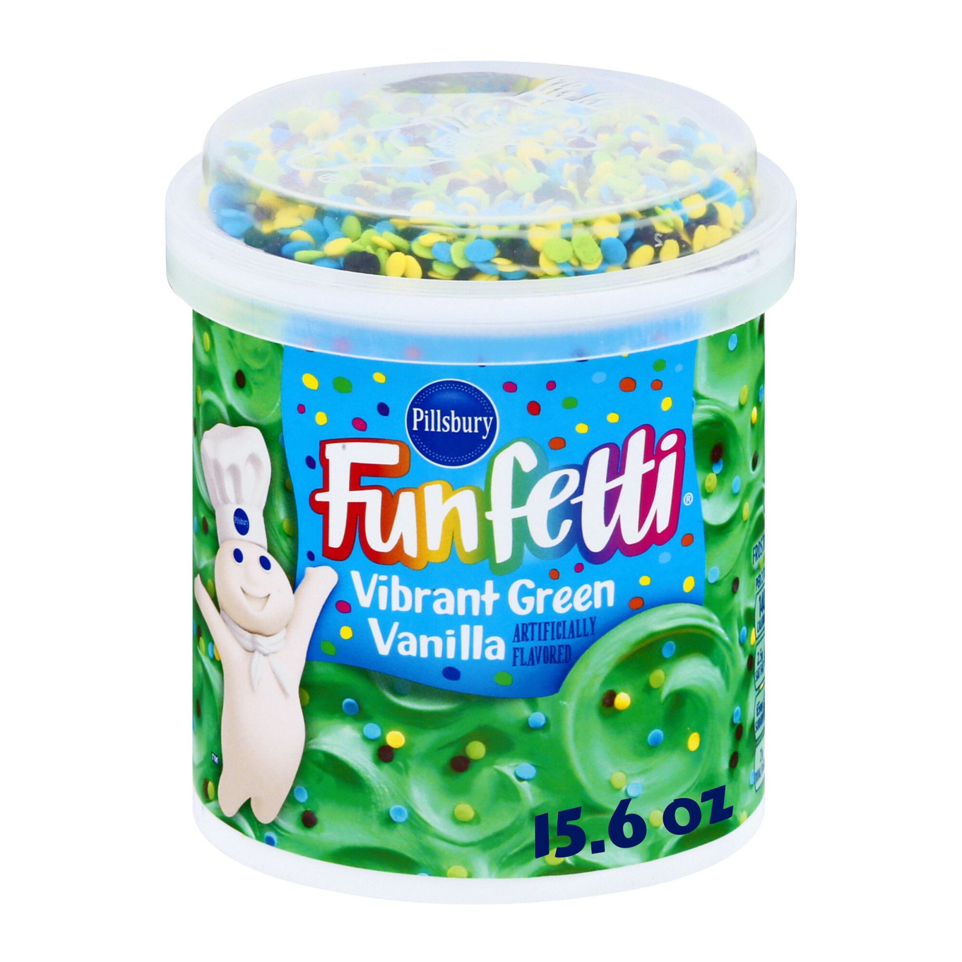 Pillsbury Funfetti Vibrant Green Vanilla Frosting - 15.6oz