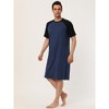 Lars Amadeus Men's Comfy Lounge Soft Loose Short Sleeves Sleep Nightgown - 4 of 4