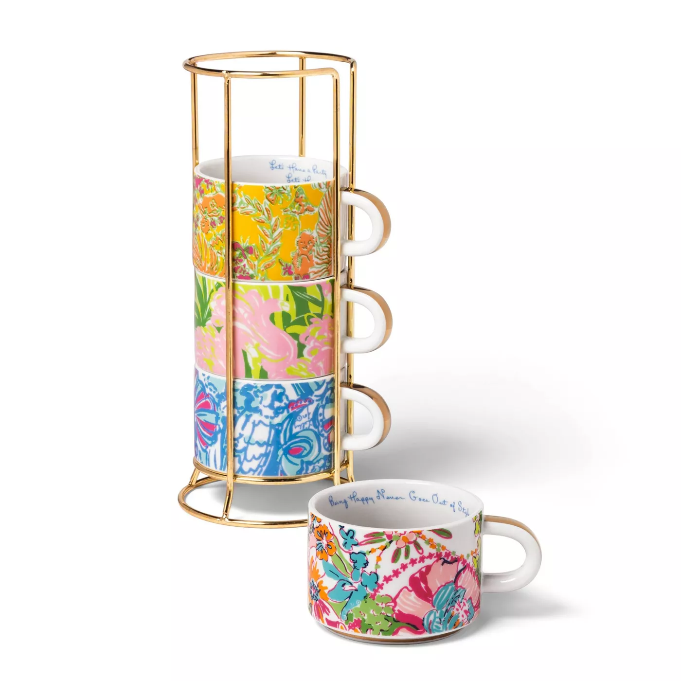 5pc 8.8oz Porcelain Stacking Espresso Mugs with Stand - Lilly Pulitzer for Target - image 1 of 2