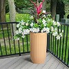 31 Inch Tall Planters Set of 2 Tall Fluted Planter, Outdoor Self Watering Pots with Water Level Monitor for Indoor Outdoor Plants,White - 3 of 4