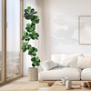Fiddle Leaf Fig Artificial Tree with White Planter,5ft Faux Plants Indoor with Moss, Fake Rubber Tall Fake Floor Plant in Pot - 2 of 4