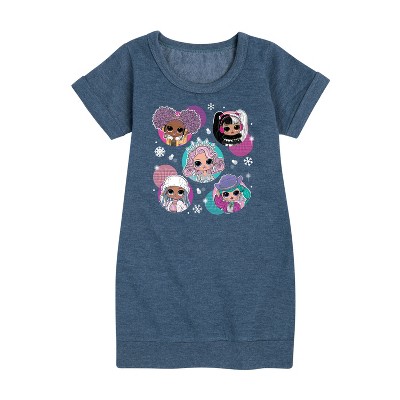 - LOL Surprise! - Winter Dolls Graphic Short Sleeve Fleece Dress
