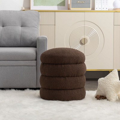 Round Ottoman,Donut Ottoman,Shoe Changing Bench,Upholstered Ottoman,Entryway Stool,Footstool Ottoman -Cuddlewood