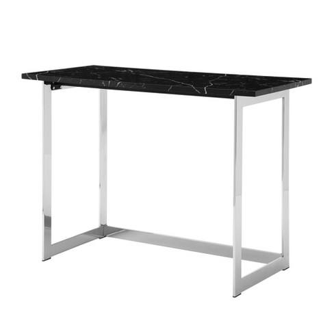 42 Contemporary Modern Faux Marble Computerwriting Desk Black