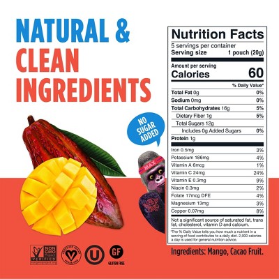 BLUE STRIPES Superfruit Gummies Mango and Cacao Fruit - 3.5oz/5pk