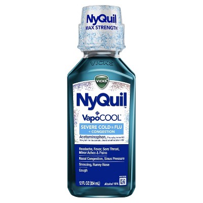 NyQuil Severe with Vicks Vapocool Nighttime Cold & Flu Relief Liquid - Acetaminophen - 12 fl oz