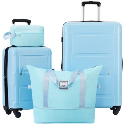 4-Piece Luggage Set,Expandable ABS Hardshell Luggage Sets Spinner 20 In/28 In  With TSA Lock,Travel Duffel Bag And Toiletry Bag-Cuddlewood