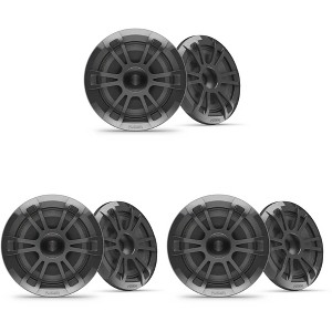 Fusion Entertainment 3 Pairs EL-F653SPG EL Series 6.5" 80 Watt Full Range Shallow Mount Marine Speakers - Pair, Grey - 1 of 4