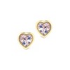 SHINE by Sterling Forever Sterling Silver Bezel Set CZ Heart Studs - 4 of 4