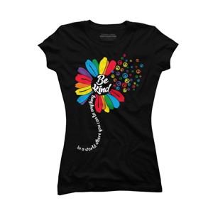 Adult Design By Humans You Can Be Anything Be Kind Flower Pride By HARGOOT-Shirt - 1 of 2