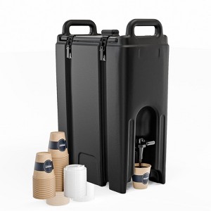 ROVSUN Insulated Beverage Dispenser, Juice Dispenser Ice and Hot Drink Server with Handles, Faucet & 20 Cups - 1 of 4