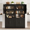 Coucheta Tall Storage Cabinet, 70" Kitchen Pantry Cabinet with Doors and Adjustable Shelves, Rustic Wooden Cupboard for Dining Room, Living Room - 3 of 4