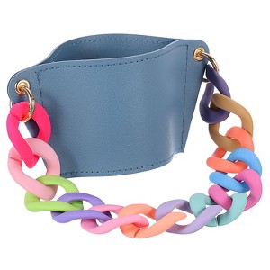 Unique Bargains PU Leather Portable Multicolored Strap Sports Water Bottle Carrier Holder 6.3" x 3" - 1 of 4