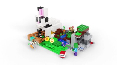 LEGO 21181 Minecraft Le Ranch Lapin, Jouet, avec Figurines Animaux de la  Ferme, Zombie, TNT, Garçons et Filles Des 8 Ans - ADMI