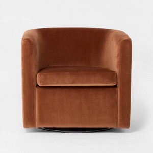 Vernon Upholstered Barrel Swivel Accent Chair - Threshold™ designed with Studio McGee - 1 of 4