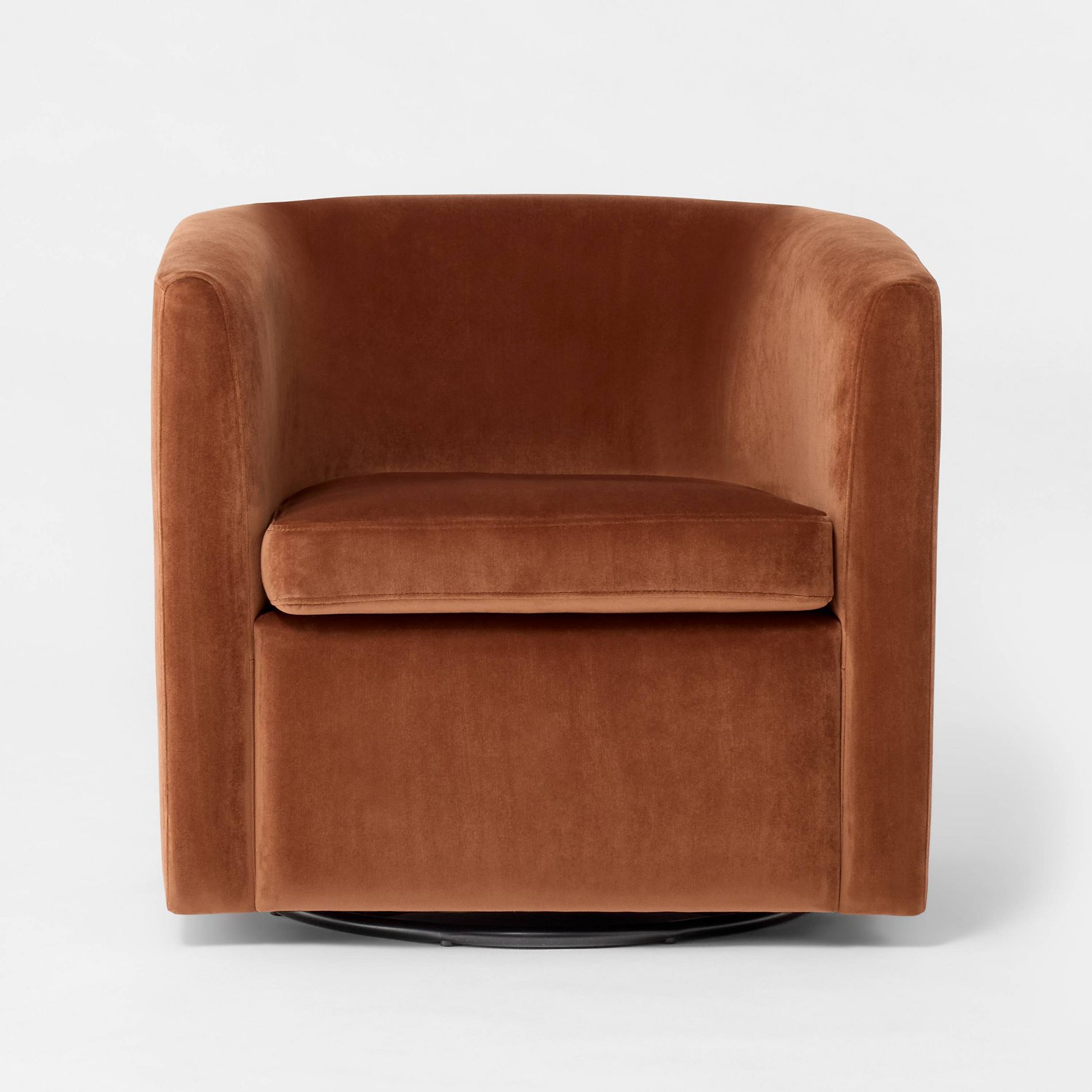 Vernon Upholstered Barrel Swivel Accent Chair Rust: No Assembly, Cushioned, Polyester - Threshold™ with Studio McGee