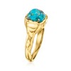 Ross-Simons Turquoise Sculpted Ring in 18kt Gold Over Sterling - 3 of 4
