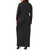Agnes Orinda Women's Plus Size Turtleneck Long Sleeve Maxi Pencil Bodycon Dress - 4 of 4