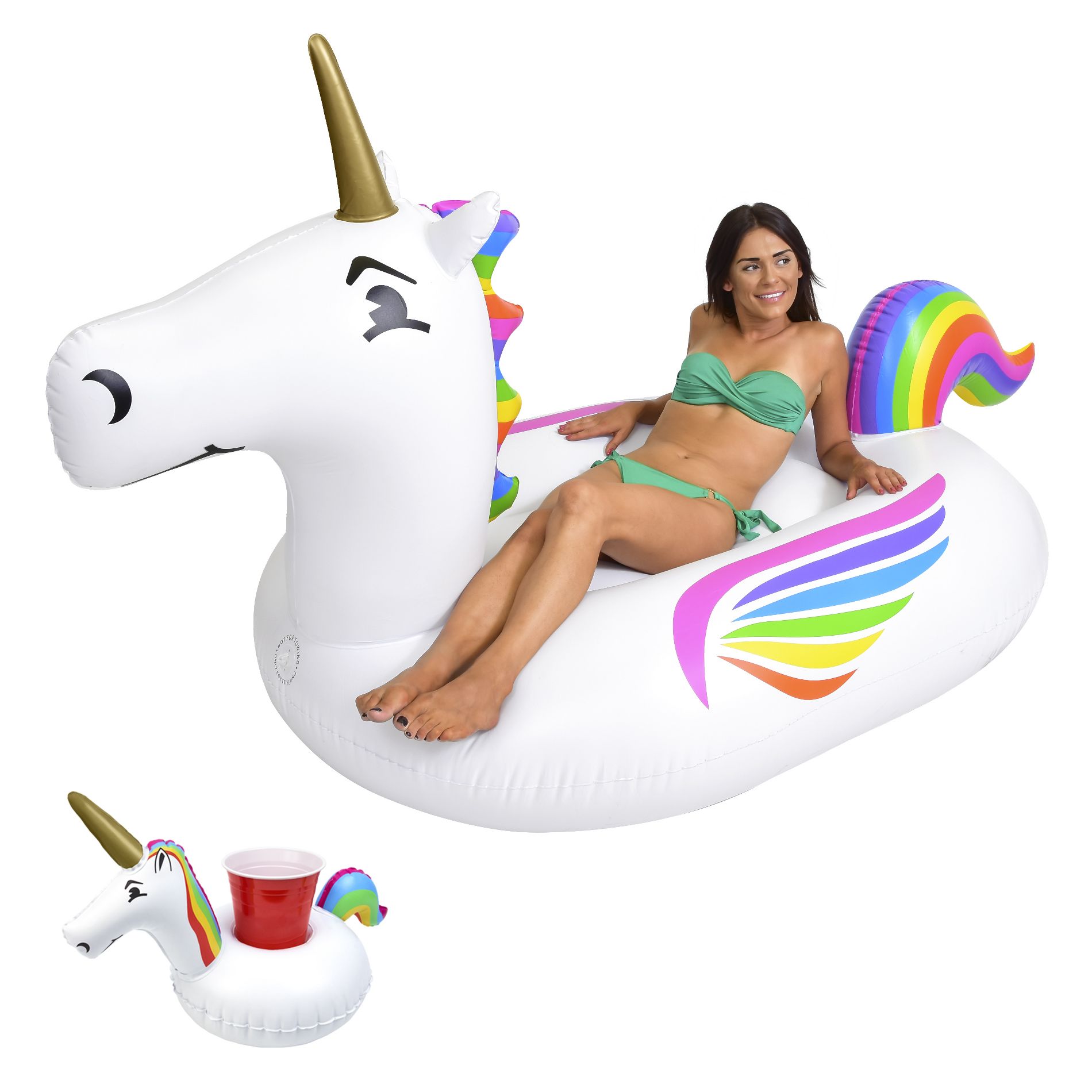 GoFloats Giant Inflatable Unicorn - Includes Unicorn Drink Float- Trending Giant Float for Kids and Adults