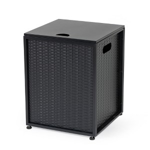 Woven Rattan Style Propane Tank Cover, Outdoor Table & Decorative Stand - 1 of 4