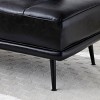 55" Modern Ottoman Bench with 360° Swivel Side Table and Metal Legs, Faux Leather Upholstered Bench for Entryway, Living Room, or Bedroom-Tanpinhause - 4 of 4