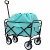 Racxily Collapsible Utility Wagon Cart-Lightweight Wagon with All-Terrain Wheels,Dual-Layer Pocket for Beach/Camping/Shopping (Foldable,225lbs) - 2 of 4
