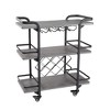 ZACHVO 3-Tier Bar Cart with Glass Holders & 8 Bottle Racks, Modern Kitchen Cart on Wheels, for Home & Outdoor - 2 of 4
