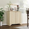 Farmhouse Small Sideboard Buffet Cabinet - Wooden Kitchen Storage with 2 Doors & Adjustable Shelf, Space-Saving Coffee Bar Station - 3 of 4