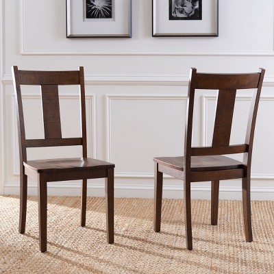 Rustic Café Finish Classic Splat Back Dining Chair Set of 2