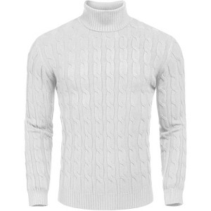 COOFANDY Men's Slim Fit Turtleneck Sweater Casual Twisted Knitted Pullover Sweaters - 1 of 4