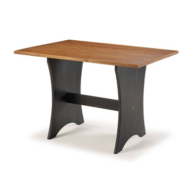 Parkside Antique Black and Pine Wood Corner Dining Nook Set