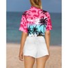 LA LEELA Hawaiian Shirts Womens Funky Vacation Button Up Casual Summer Beach Party Blouse Tops Short Sleeve Shirts Coverup for Women - 3 of 4
