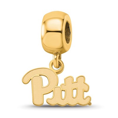 Black Bow Jewelry 14k Yellow Gold Plated Sterling Silver Pittsburgh Panthers NCAA Bead Charm