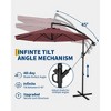 10 FT Patio Cantilever Umbrella, Outdoor Offset Umbrella with Easy Tilt Adjustment, 8 Ribs, UV Protection for Backyard, Lawn, Garden and Poolside - 3 of 4