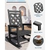 coucheta Oversized Rocking Chair Outdoor Set of 4 with 2 Side Table，HDPE Adirondack Rocking Chair, Weather Resistant for Deck, Patio, Pool, Backyard - 3 of 4