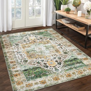 COZONY Washable Area Rug for Living Room, Vintage Distressed Accent Carpet, Non-Slip, Low Pile, Stain Resistant - 1 of 4