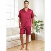 INSPIRE CHIC Men's 2 Pack Short Sleeve Sleepwear Loungewear Satin Pajamas Set - 2 of 4