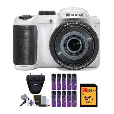 Kodak PIXPRO AZ255 Astro Zoom 16MP Digital Camera (White) with Accessory Bundle