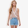 Anna-Kaci Women's Halter Neck Knit Tank Top with V-Neck Wrap Design and Side Tie Detail Top - 2 of 4
