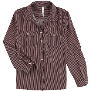 NY Collection Womens Roll Tab Sleeve Button Up Shirt - 1 of 2