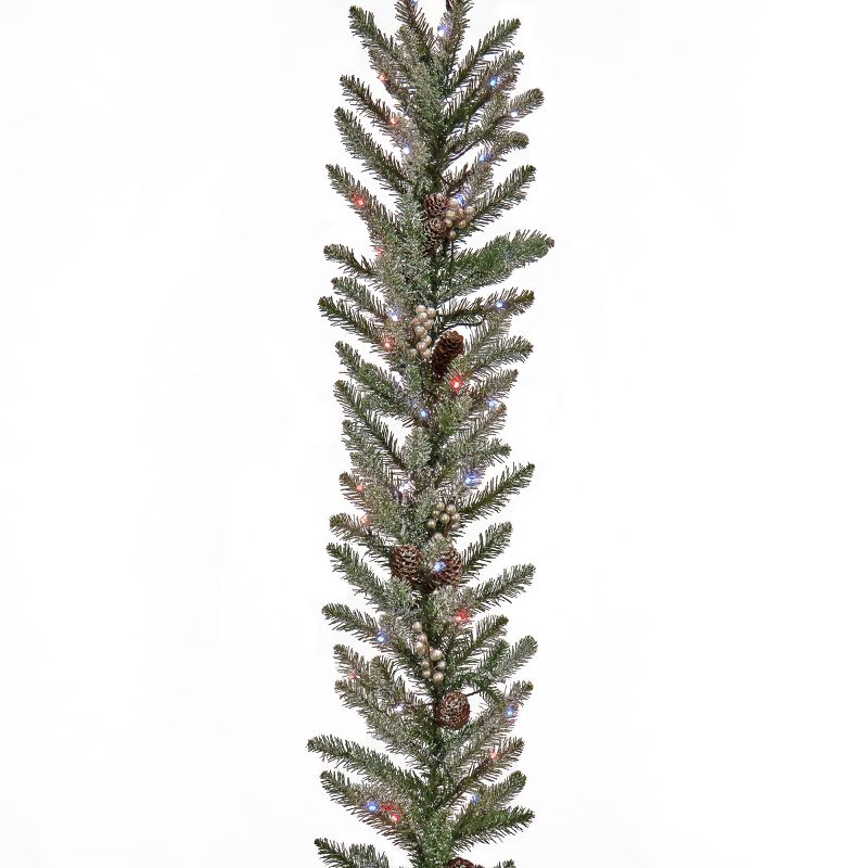National Tree Company 9 ft. Snowy Morgan Spruce Garland with Twinkly™ LED Lights, 1 of 5